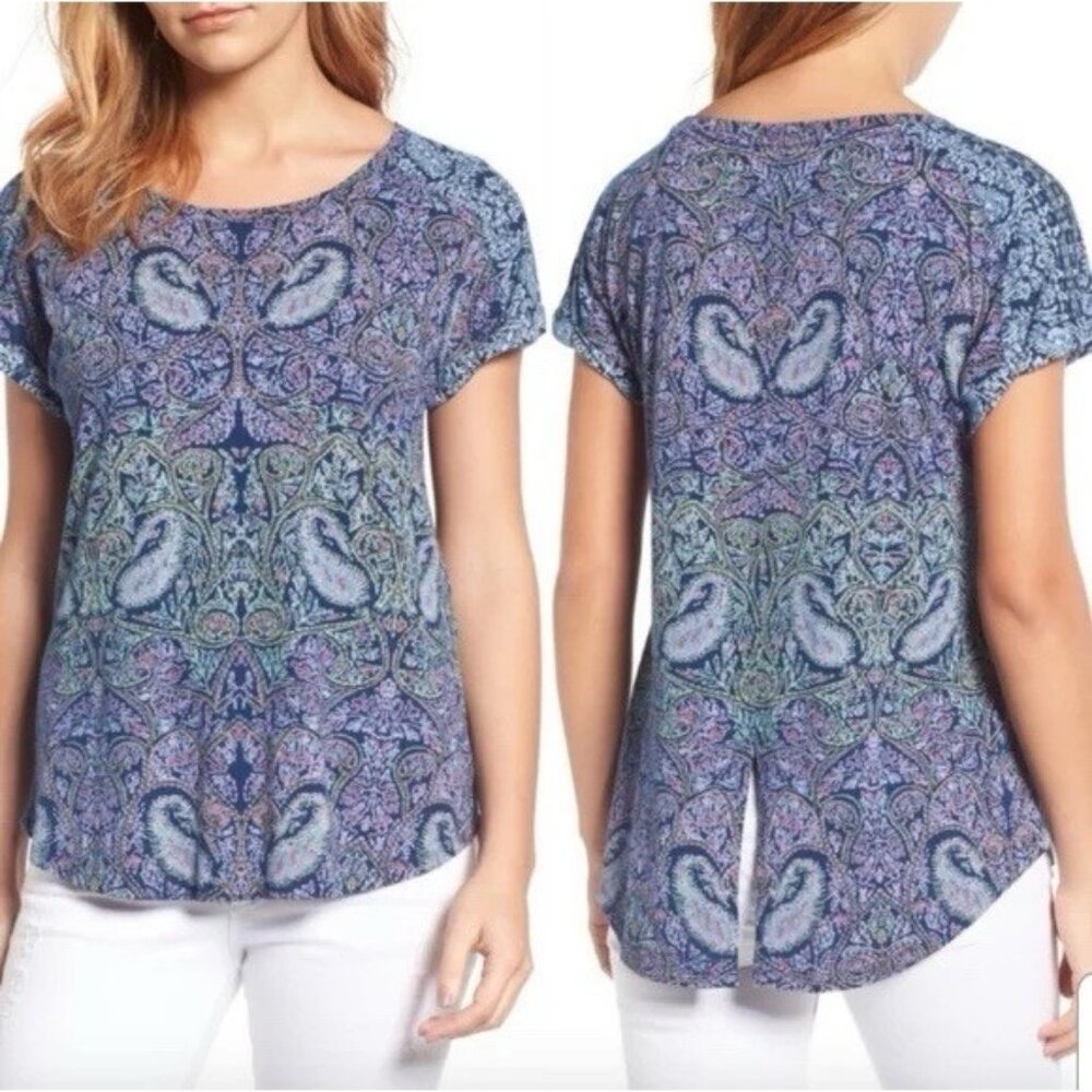 Lucky Brand Women's‎ Plus Size 2X Tunic Blouse Shirt Indie Festival Boho Paisley